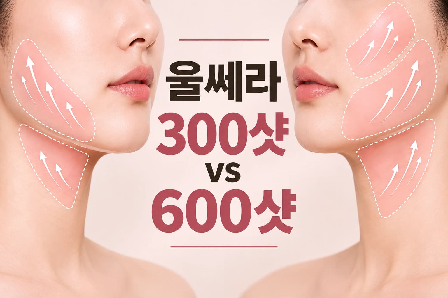 울쎄라 300샷과 600샷 선택 기준을 안내하는 의료 컨첸츠