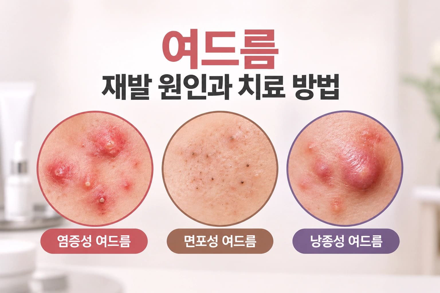 여드름 재발 원인과 유형별 광명여드름치료 방법을 안내하는 의료 컨텐츠