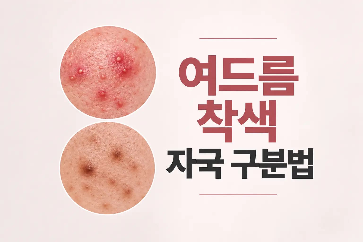 여드름 착색 자국 구분법과 유형별 치료 방법을 안내하는 컨텐츠