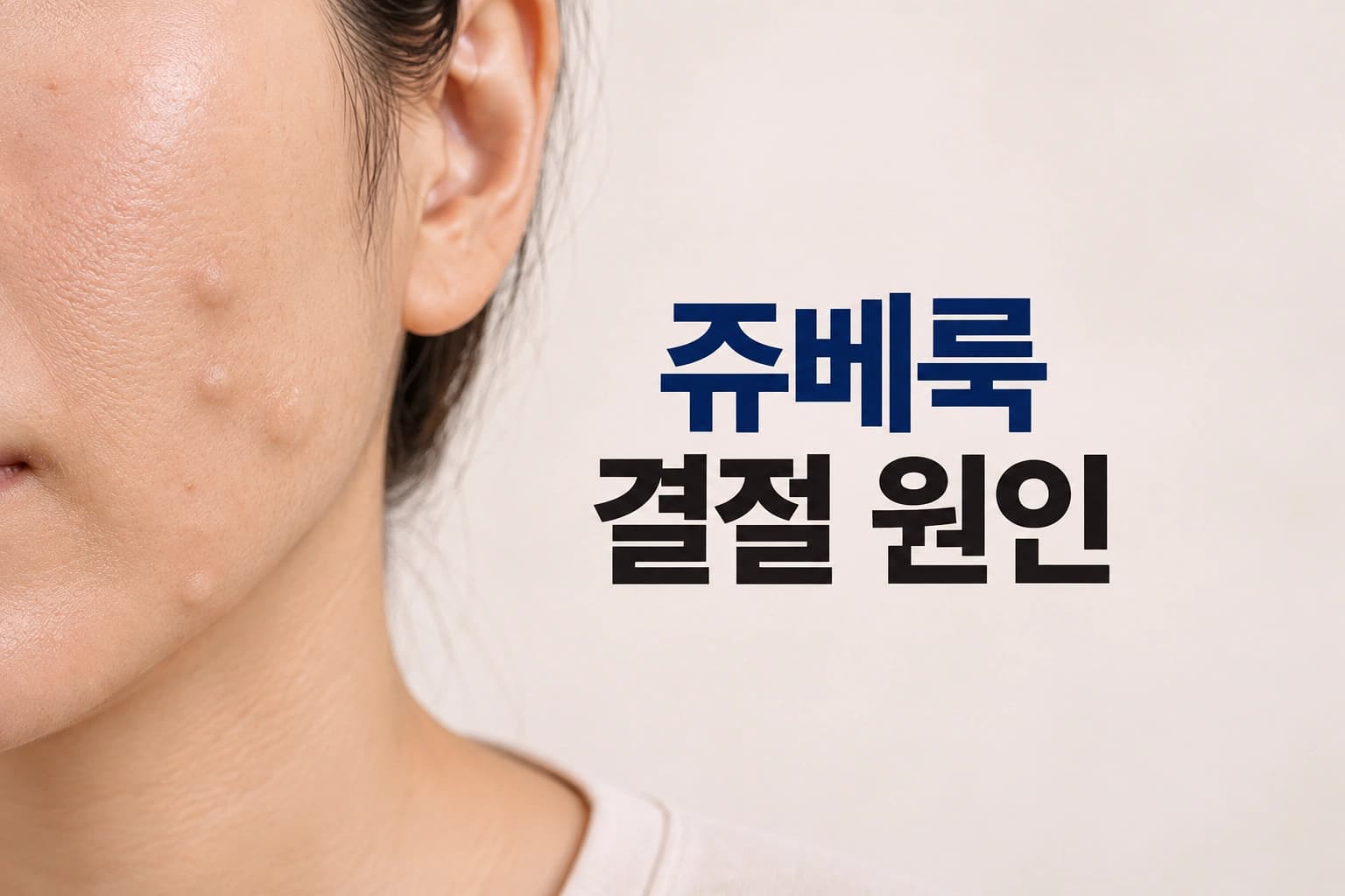 쥬베룩 시술 후 피부에 나타날 수 있는 결절을 보여주고 원인을 알려주는 컨텐츠 썸네일 이미지